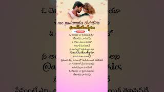 O Cheliya song lyrics in telugu shorts lyrics prabhudeva nagma arrahman spb aadhvikaalyrics [upl. by Gibrian]