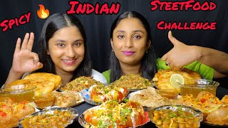 Spicy🔥Indian Street Food Eating Challenge🥵PanipuriDahipuriMomosFried Rice Chole Bhature eating😋 [upl. by Gottuard]