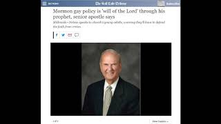 Mormons and Gays policy waffle [upl. by Trammel]