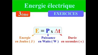 ENERGIE ELECTRIQUE  Exercice corrigé  PHYSIQUE 3ème [upl. by Clemmy]