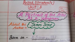 A Portrait of the Artist as a Young Man  James Joyce  British literature 4  MA English Sem 4 [upl. by Jacey]