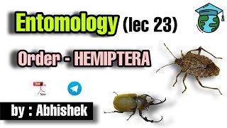 Order  HEMIPTERA part 1 lec 23 • Go For Agriculture Education icar bhu ibps [upl. by Dlareme]