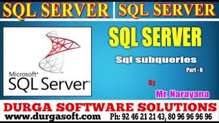 Sql Server tutorial  onlinetrainingsql subqueries Part6 by Narayana [upl. by Akel309]