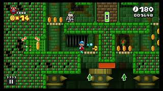 Super Mario Unimaker 1S Deluxe Custom Level Tower of Pokeys [upl. by Sudaorb]