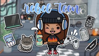 Rebel Teen ⛓ 🎮  with voice  Toca Boca Tiktok Roleplay [upl. by Murage877]