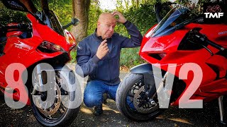 Panigale V2 vs Panigale 899 Whats changed Whats better and whats not A nerds guide [upl. by Ynaittirb]