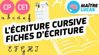 Apprendre à écrire en CP et CE1  Fiches décriture  Cycle 2  Français  Ecriture cursive [upl. by Selemas292]