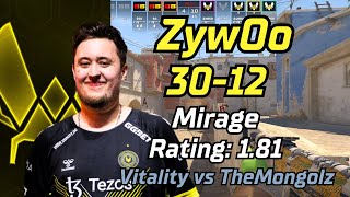 ZywOo 3012 vs TheMongolz mirage  EPL S19  Apr 28 2024 cs2 pov [upl. by Parfitt]