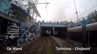 MIVB Brussels Hoofdstelijk Gewest Tram Lijn 19 GrootBijgaarden De Wand Bombardier T3000 Timelapse [upl. by Aerdua]