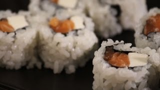 How to Make Sushi Rolls w Cream Cheese  Sushi Lessons [upl. by Kiefer]