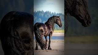 Frisians horses From Battlefields to Modern Dressage  shorts trending animals horses views [upl. by Anaeg76]