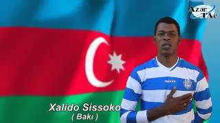 Foreign footballers sing Azerbaijani anthem [upl. by Selima253]