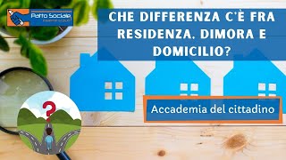 Che differenza cè fra residenza dimora e domicilio [upl. by Katsuyama]