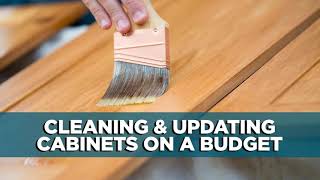 Cleaning and Updating Kitchen Cabinets on a Budget  Ep 76 [upl. by Anelat]