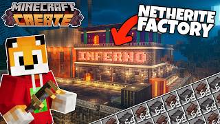 I built an ILLEGAL NETHERITE FARM in Minecraft Create Mod [upl. by Ottavia]