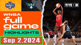 Washington Mystics vs Dallas Wings FULL GAME HIGHLIGHTS  September 2 2024 WNBA [upl. by Nyletak503]