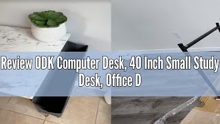 Review ODK Computer Desk 40 Inch Small Study Desk Office Desk with Storage Work Table with Headph [upl. by Sammer]