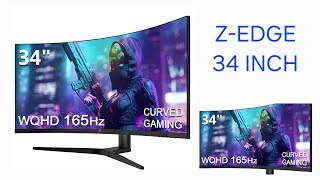 ZEDGE 34 INCH CURVED GAMING MONITOR  UG34  UNBOXING AND REVIEW [upl. by Noman964]