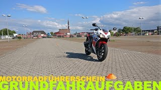 Motorradführerschein Grundfahraufgaben praktische Prüfung  Piotrrr Moto [upl. by Drofdeb877]