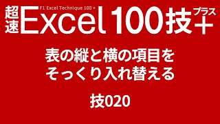 表の縦と横の項目をそっくり入れ替える 技020 [upl. by Nevek791]