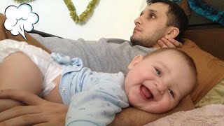 Funny Baby Videos  Funniest Baby Playing with Dad Moments [upl. by Kenrick156]