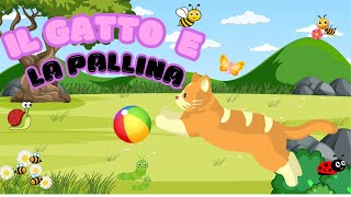 Il gatto e la pallina salterio divertente e allegra canzone per bambini [upl. by Adim344]