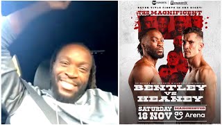 Denzel Bentley Promises BRUTAL PERFORMANCE And To CLEAN THE FLOOR With Nathan Heaney on Nov 18 [upl. by Licastro]