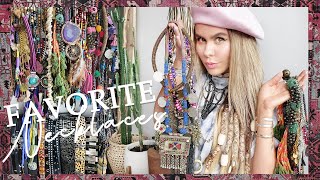 My necklace collection  Haul  Favorite boho necklaces [upl. by Yznyl]