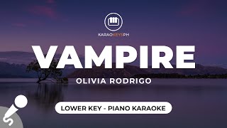 vampire  Olivia Rodrigo Lower Key  Piano Karaoke [upl. by Klemperer]