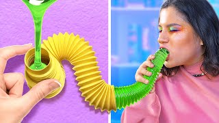 DIY POP TUBE TOYS 🎉🛠️ RAINBOW FIDGET TOYS YOU CAN MAKE AT HOME [upl. by Llevert]