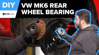 How to change rear wheel bearing  rear hub bearing on VW GOLF 6 5K1 TUTORIAL AUTODOC [upl. by Hembree]