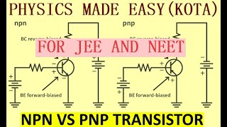 TRANSISTORS EMITTER  COLLECTOR  BASE WORKING OF TRANSISTOR PNP TRANSISTOR FOR JEE AND NEET  31 [upl. by Brawner330]