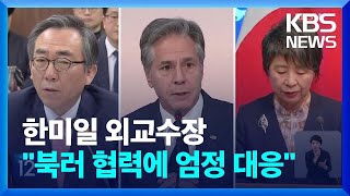 대북 공조 뜻 모은 한미일 외교 수장…quot3국 공조 어느 때보다 중요quot  KBS 20240223 [upl. by Lyndy970]