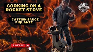 Catfish sauce piquant on a Rocket Stove [upl. by Imef]