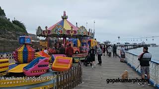 Walking along the Llandudno Pier North Wales [upl. by Elnukeda395]