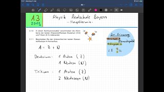 A3 Atom und Kernphysik 2019  Abschlussprüfung Physik Realschule  Nachtermin  Bayern [upl. by Aynatahs]