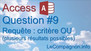 Access requête Question 9 [upl. by Scandura]