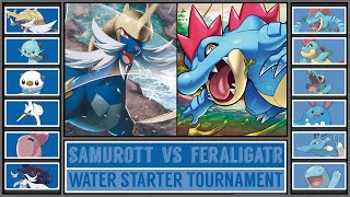 SAMUROTT vs FERALIGATR  Water Starter Pokémon Tournament Battle 2 [upl. by Wilhide298]