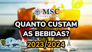 20232024 Cardápios MSC com os preços de todas as bebidas [upl. by Geraldina479]