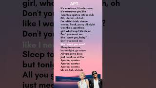 ROSÉ amp Bruno Mars  APT lyrics apt lyrics brunomars rosé [upl. by Aihsekin]