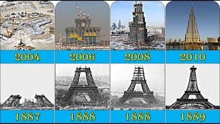 Eiffel Tower vs Burj Khalifa  Construction Comparison [upl. by Sloatman95]