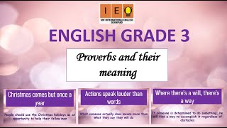 Proverbs and their meanings  English Olympiad for class 3 [upl. by Joshi658]