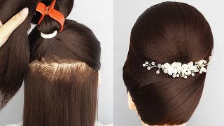 Beautiful Updo Hairstyle Using SMALL Clutcher Hairstyle  Easy BUN Hairstyle For Ladies For Prom [upl. by Gennaro995]