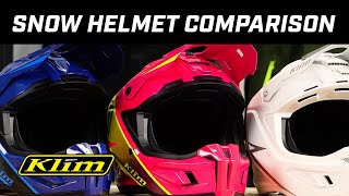 KLIM Snowmobile Helmets  Product Comparison [upl. by Ahtibat]