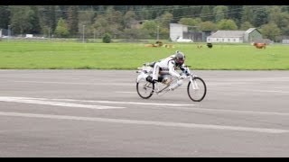 New Rocket Bicycle record 285 kmh in Interlaken airport [upl. by Femmine]