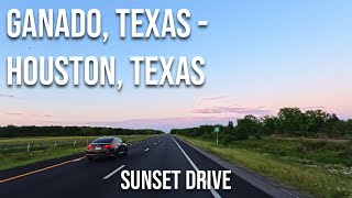 Ganado Texas to Houston Texas sunset drive Drive with me on a Texas highway [upl. by Stefania]