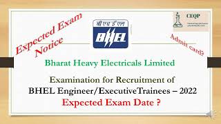 BHEL engineerExecutive Trainee 2022 Expected Exam date notice 😄 notification for bhel exam👍 [upl. by Enorahs]