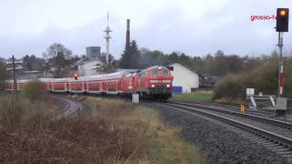 Mit 12 Doppelstockwagen und drei Loks von Frankenberg nach Marburg [upl. by Nytram]