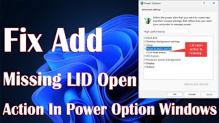 Add Missing Open Lid Action From Power Options In Windows 10  How To Fix [upl. by Bashemeth]