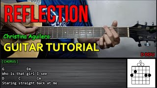 Christina Aguilera  REFLECTION  Guitar Tutorial  LYRICS and CHORDS [upl. by Arobed815]